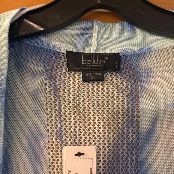 Belldini Women’s Open Front Watercolor Salt Water Combo Cardigan Sweater New 2X - Picture 3 of 9